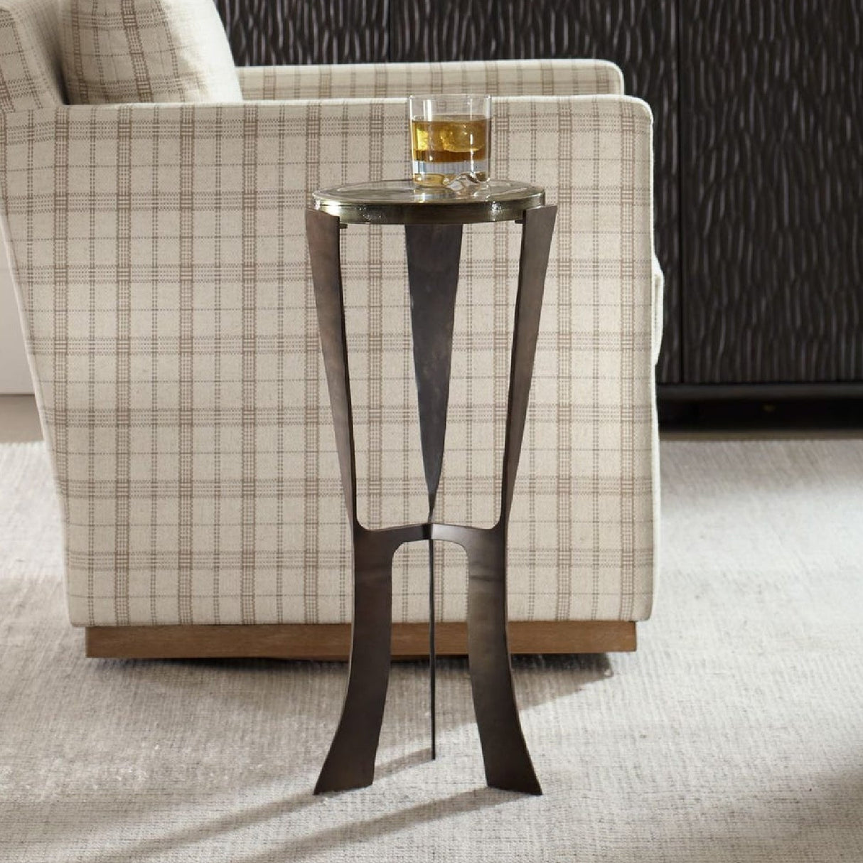 Bronze Framed Glass Drink Table by Uttermost Renaud, alternate view 2