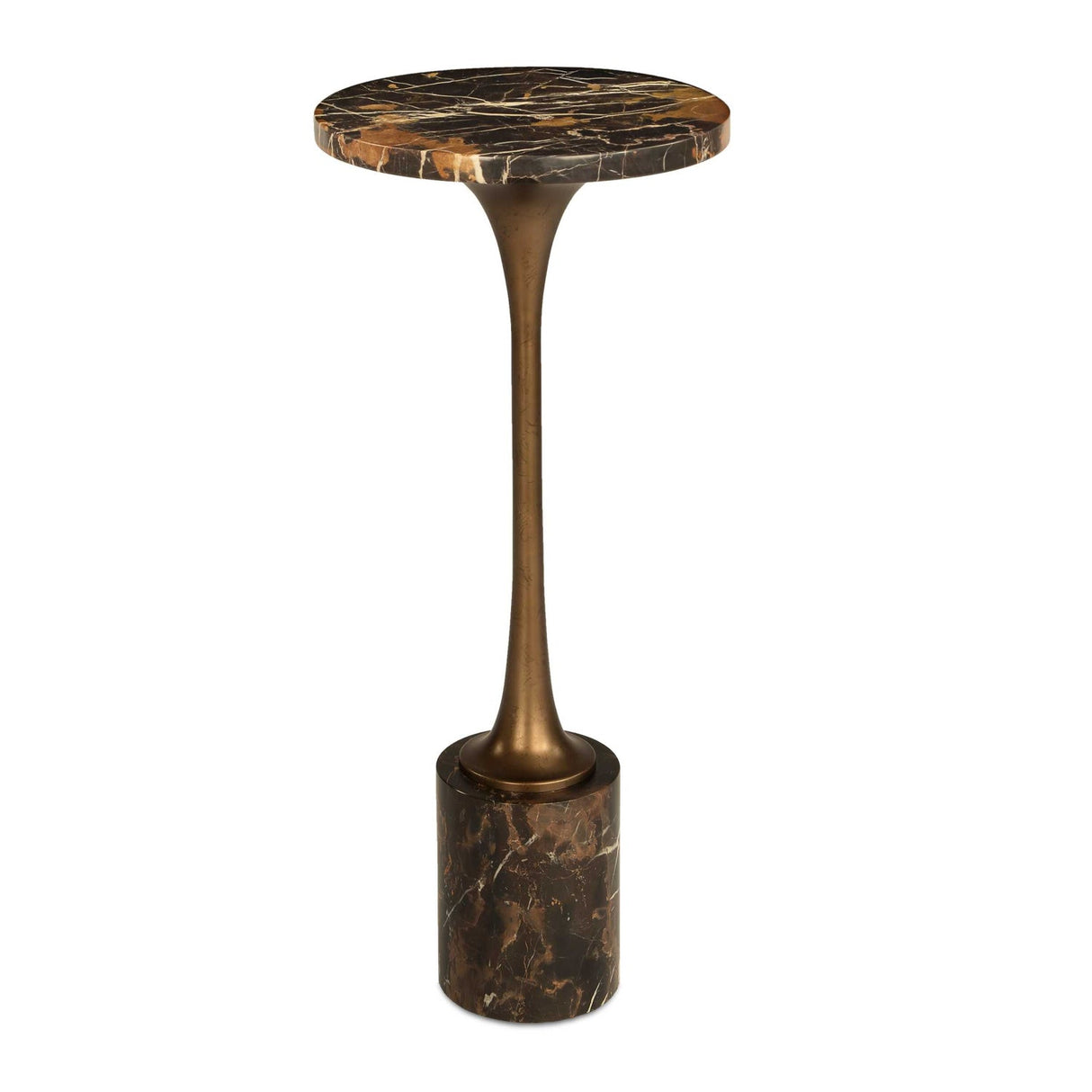Black Marble Pedestal Drink Table by Uttermost Karnes