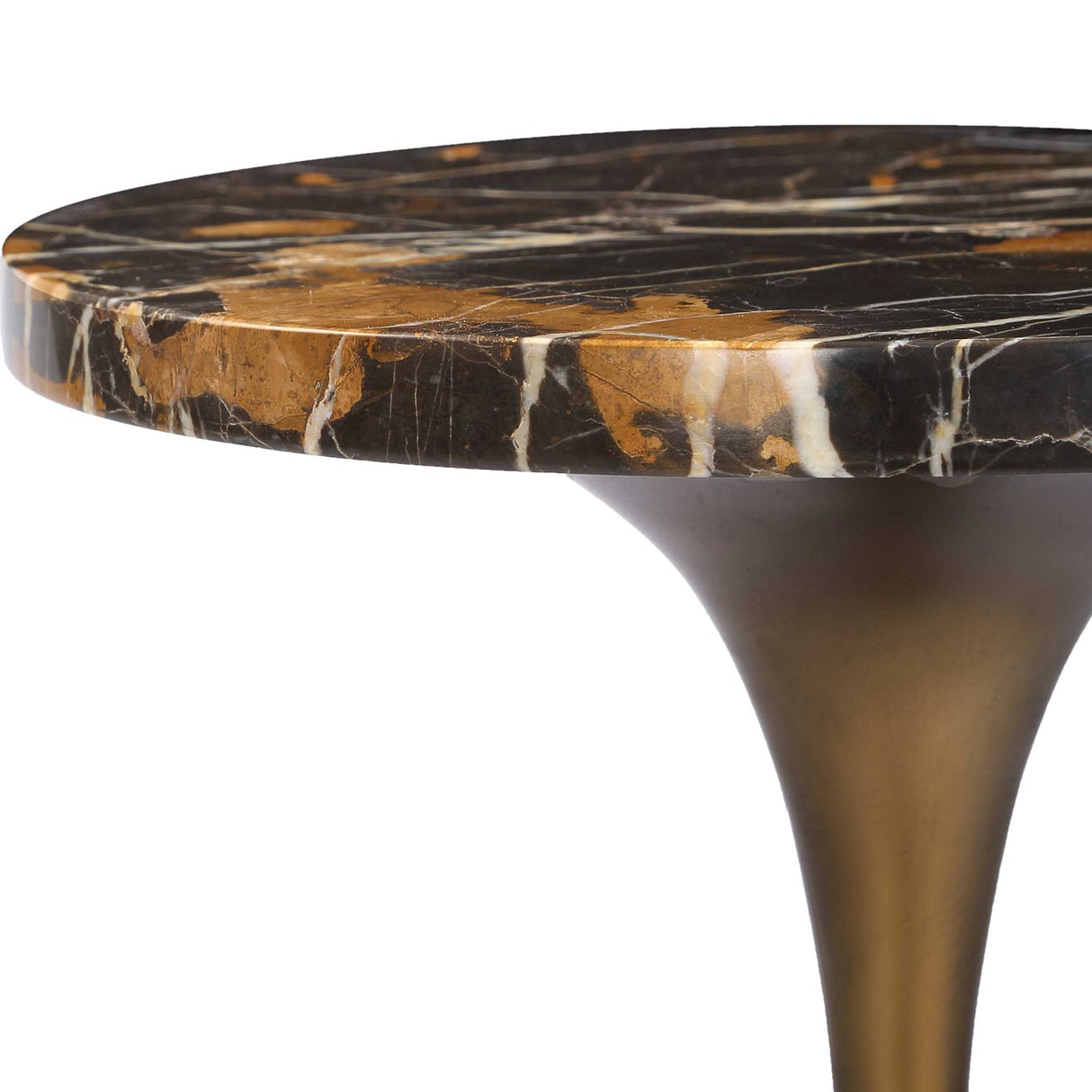 Black Marble Pedestal Drink Table by Uttermost Karnes, alternate view 2