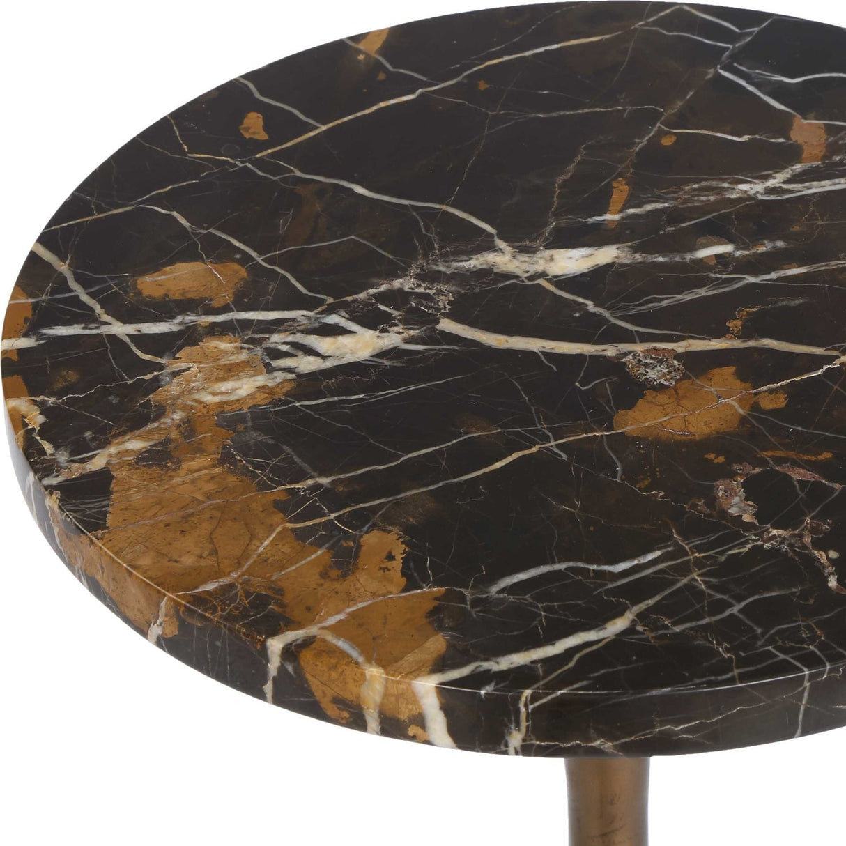Black Marble Pedestal Drink Table by Uttermost Karnes, alternate view 3