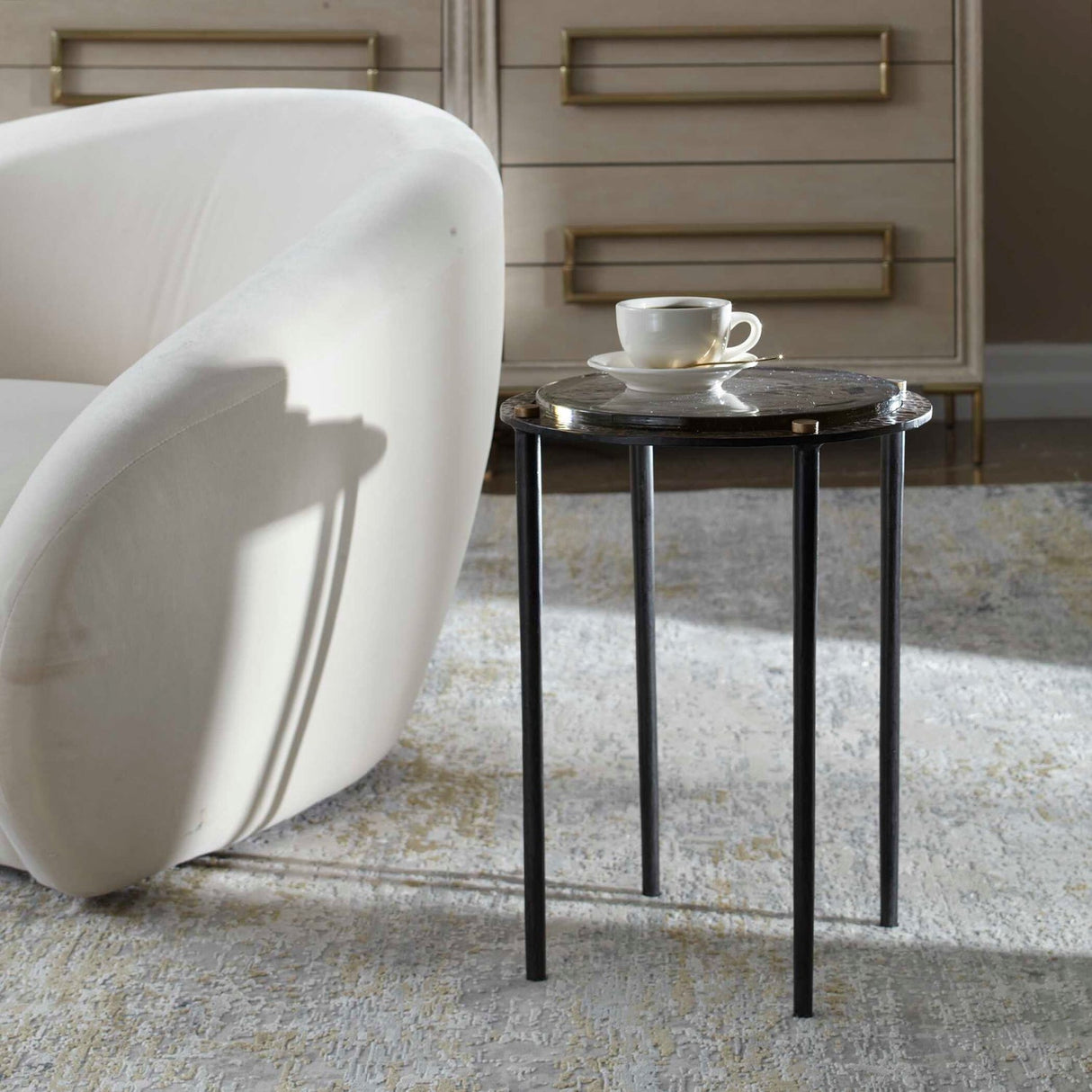 Textured Cast Glass Accent Table by Uttermost Kennington, alternate view 2