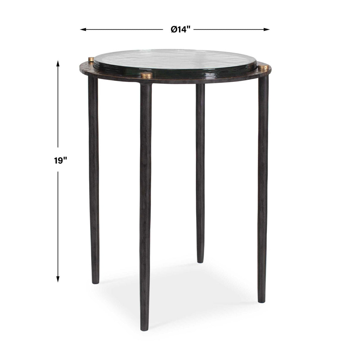 Textured Cast Glass Accent Table by Uttermost Kennington, alternate view 8