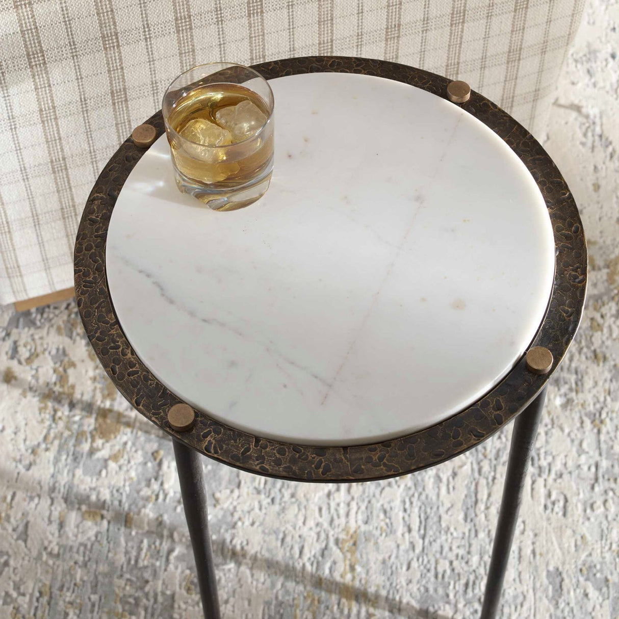 Gray Marble Accent Table by Uttermost Wren, alternate view 6