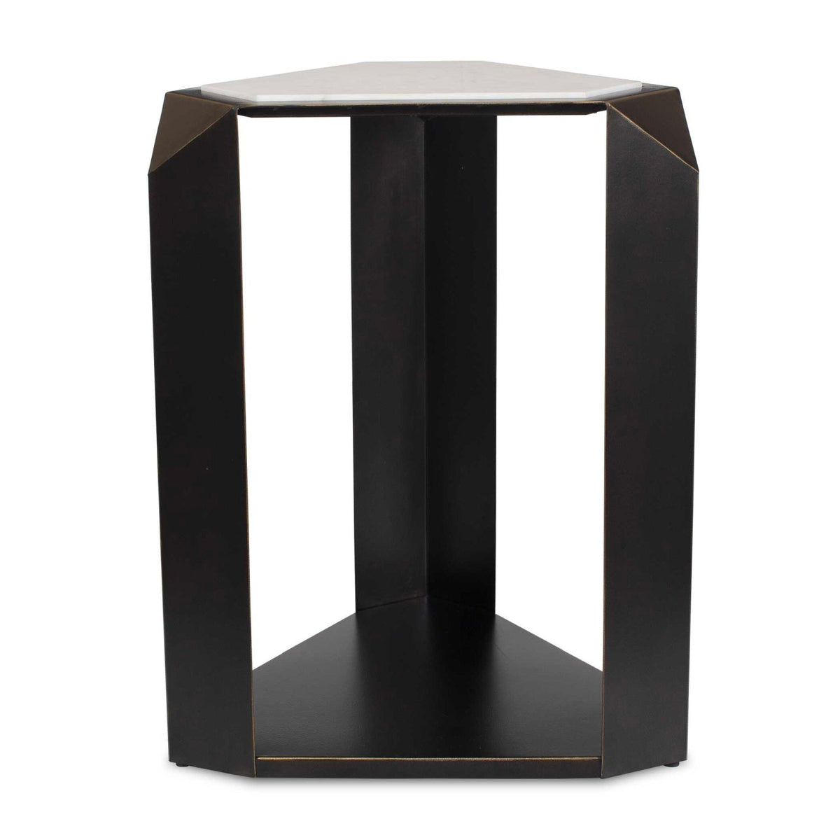 Faceted Dark Bronze Accent Table | Uttermost Keenan