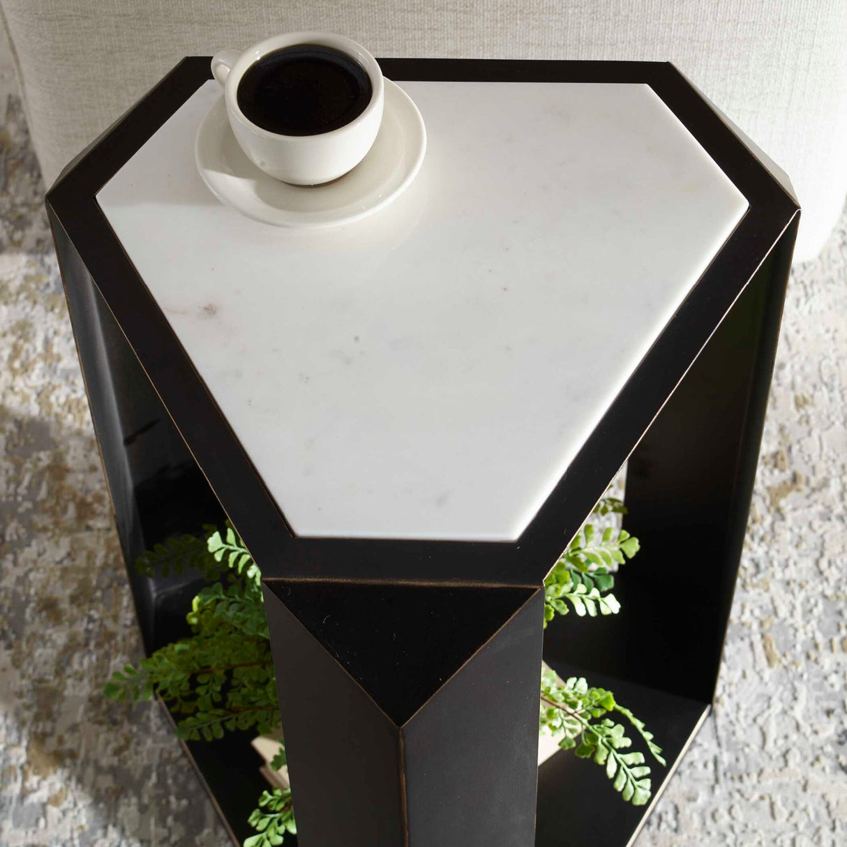 Faceted Dark Bronze Accent Table by Uttermost Keenan, alternate view 6