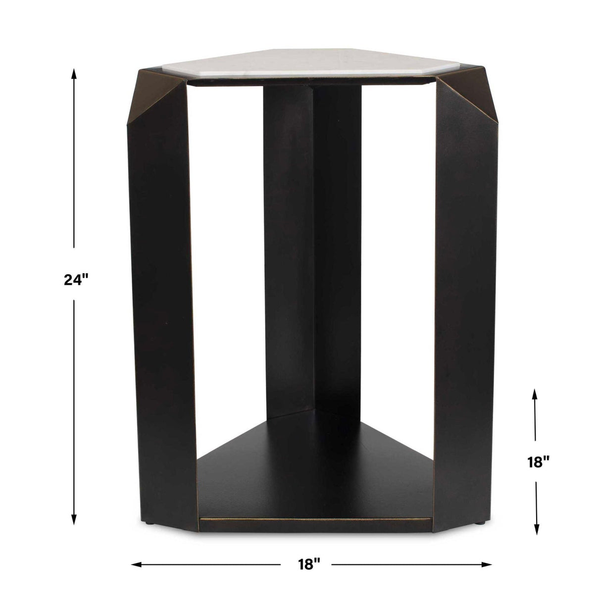 Faceted Dark Bronze Accent Table by Uttermost Keenan, alternate view 8