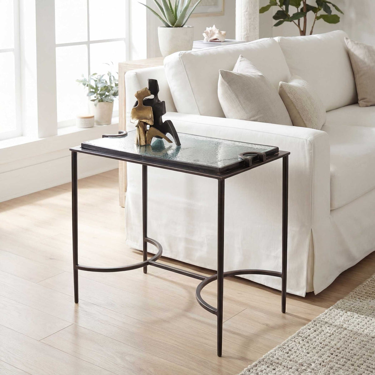 Cast Glass Accent Table by Uttermost Eisen, alternate view 2