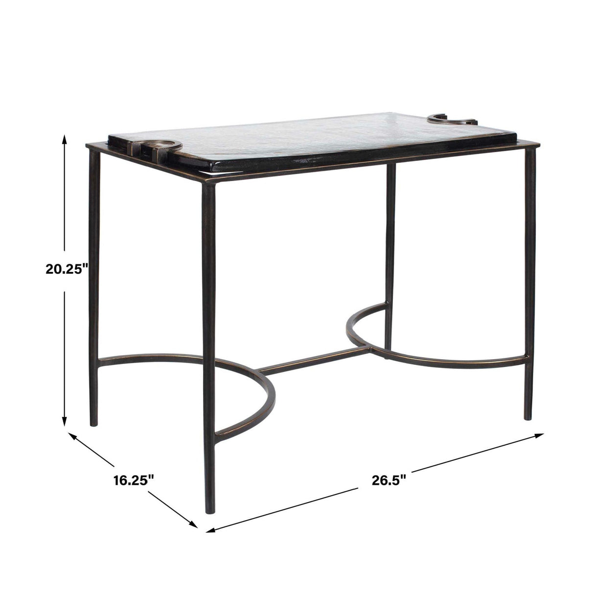 Cast Glass Accent Table by Uttermost Eisen, alternate view 7
