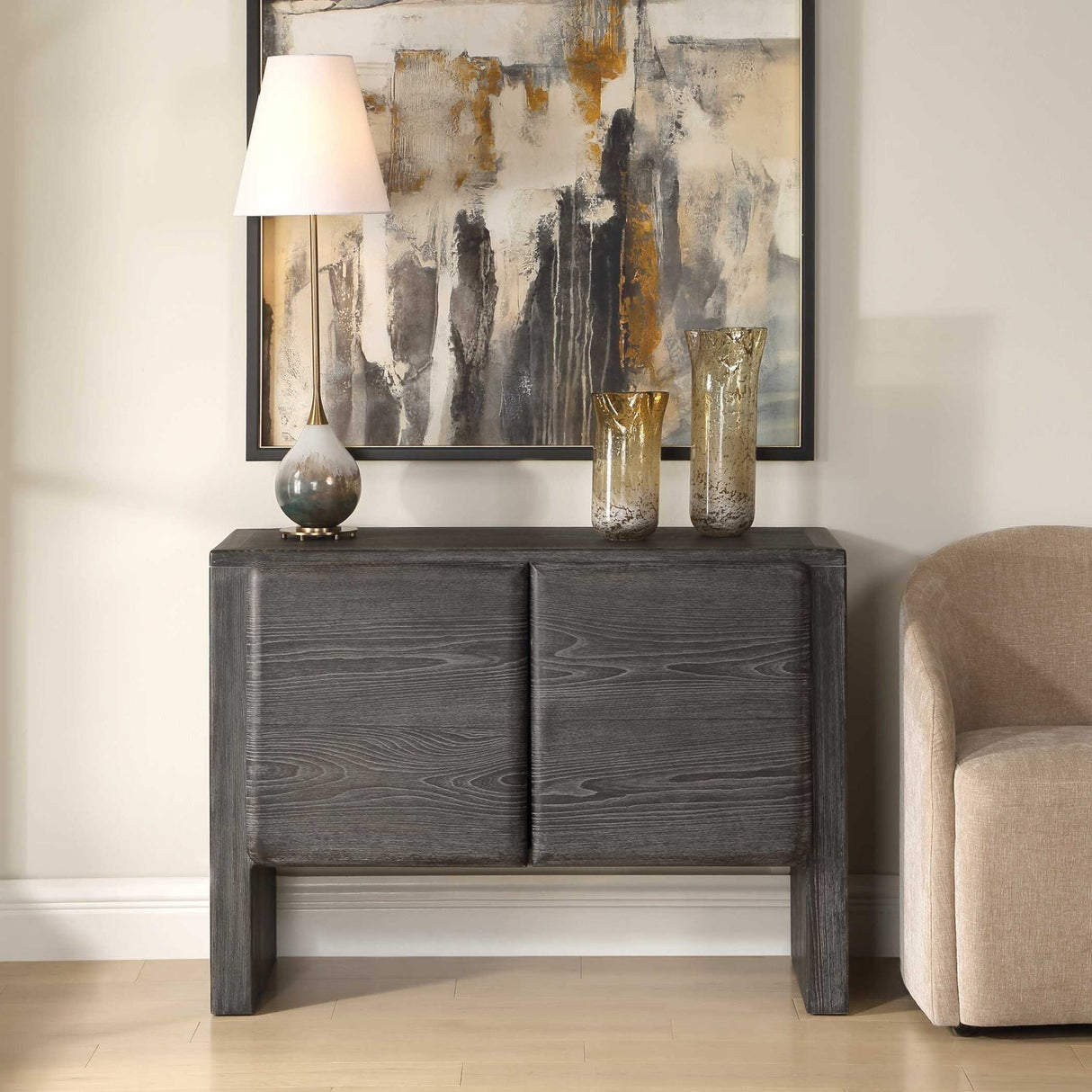 Elm Wood 2-Door Cabinet by Uttermost Bierk, alternate view 2