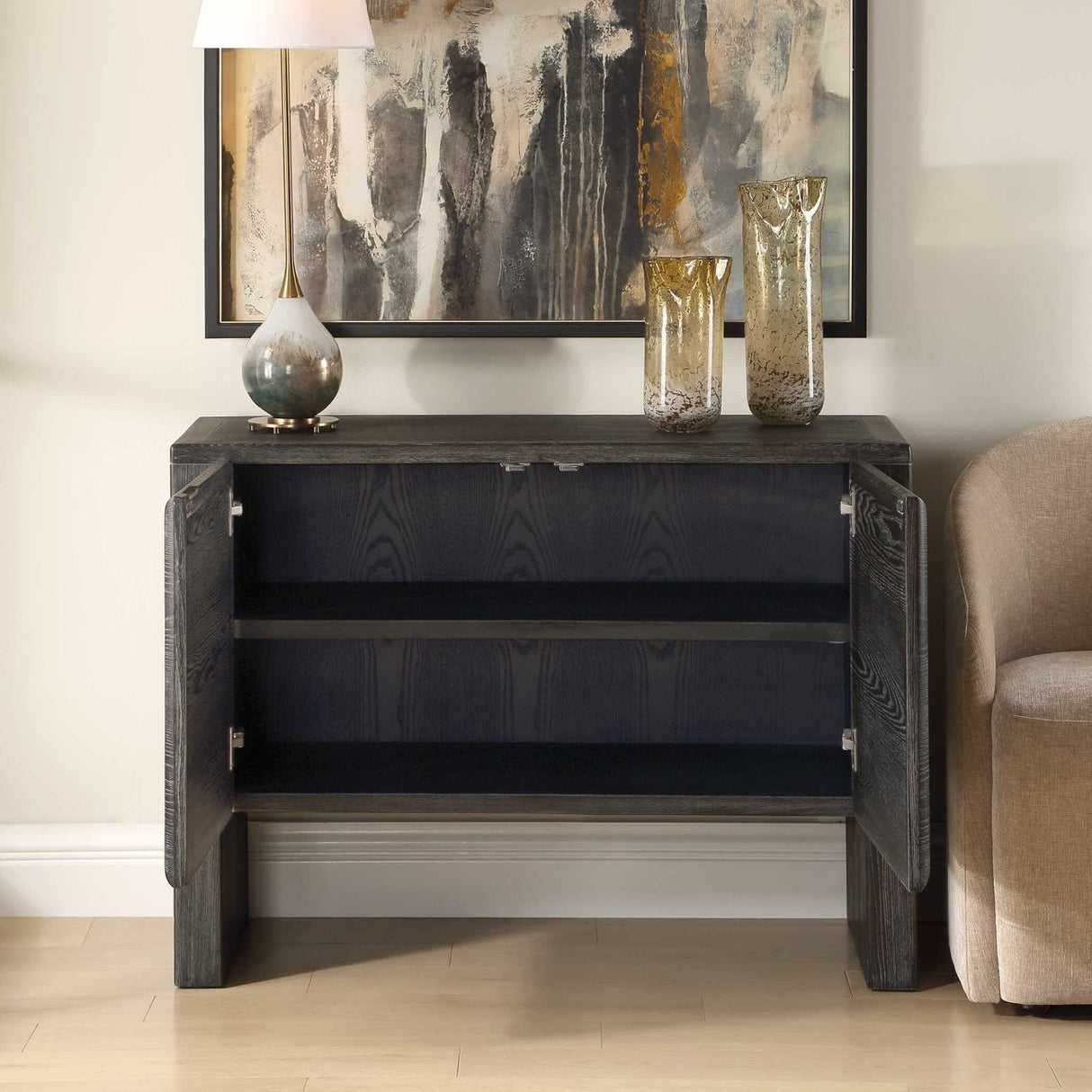 Elm Wood 2-Door Cabinet by Uttermost Bierk, alternate view 11