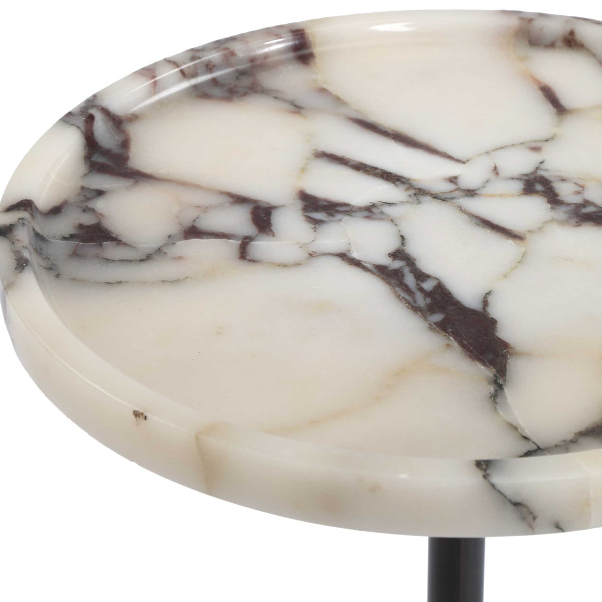 White Marble Round Drink Table by Uttermost Brunson, alternate view 3