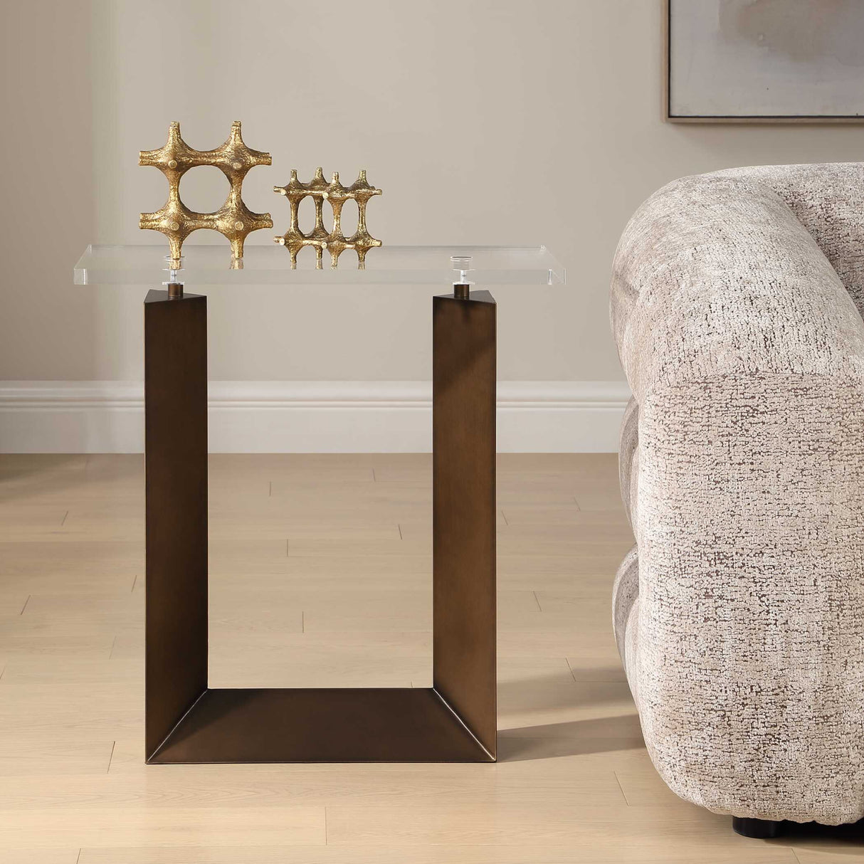 Modern European furniture - Clear Top Side Table - www.oroa.com