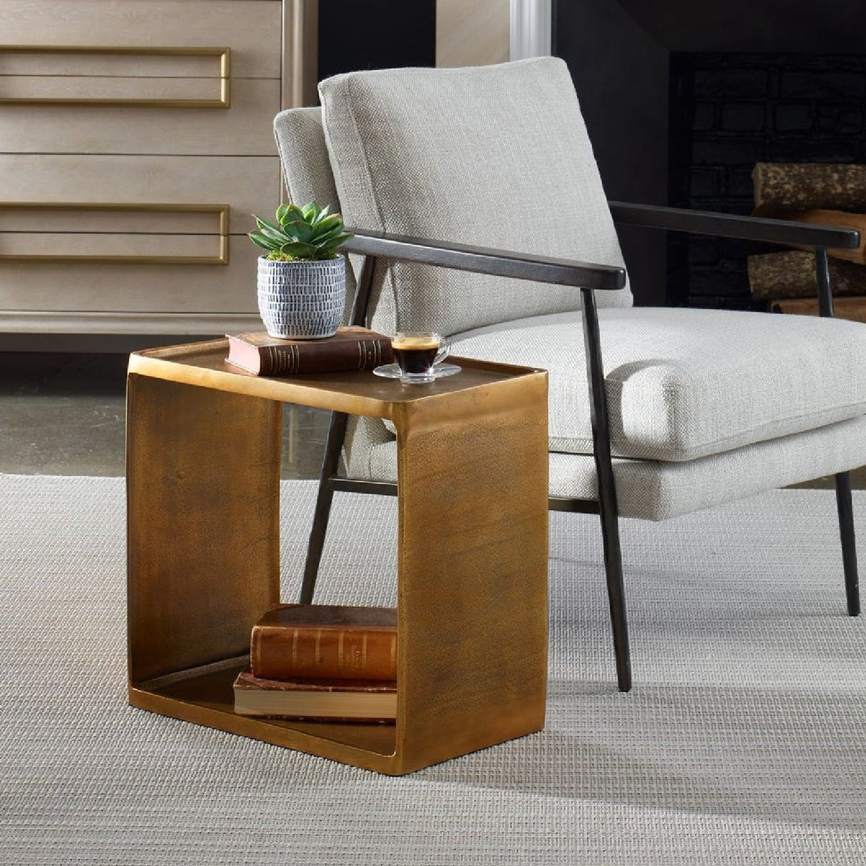 Round Glass Side Table by Uttermost Chadid, alternate view 2