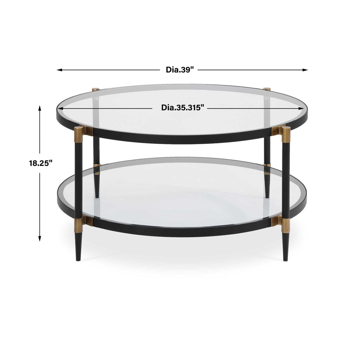 Round Tempered Glass Coffee Table by Uttermost Chadid, alternate view 10