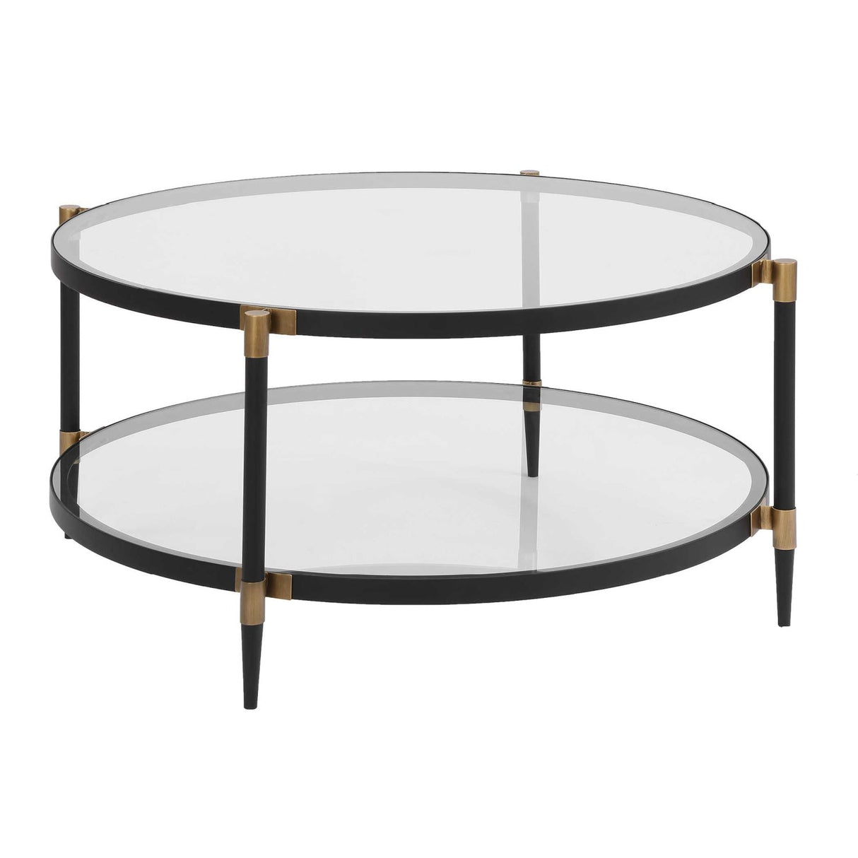 Round Tempered Glass Coffee Table by Uttermost Chadid, alternate view 3