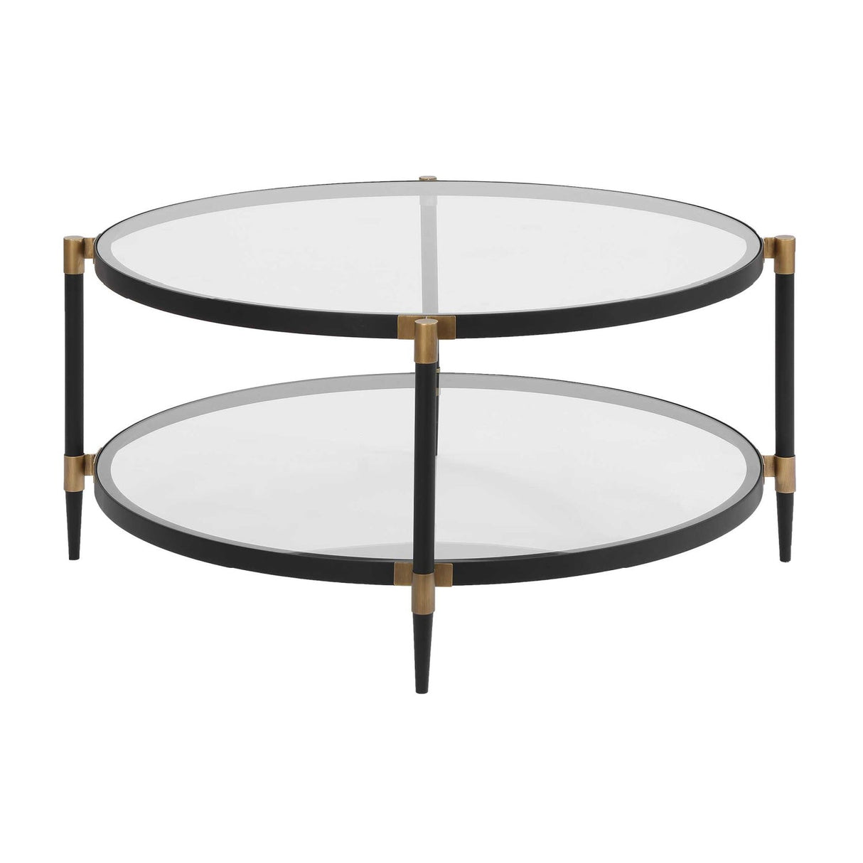 Round Tempered Glass Coffee Table by Uttermost Chadid, alternate view 4