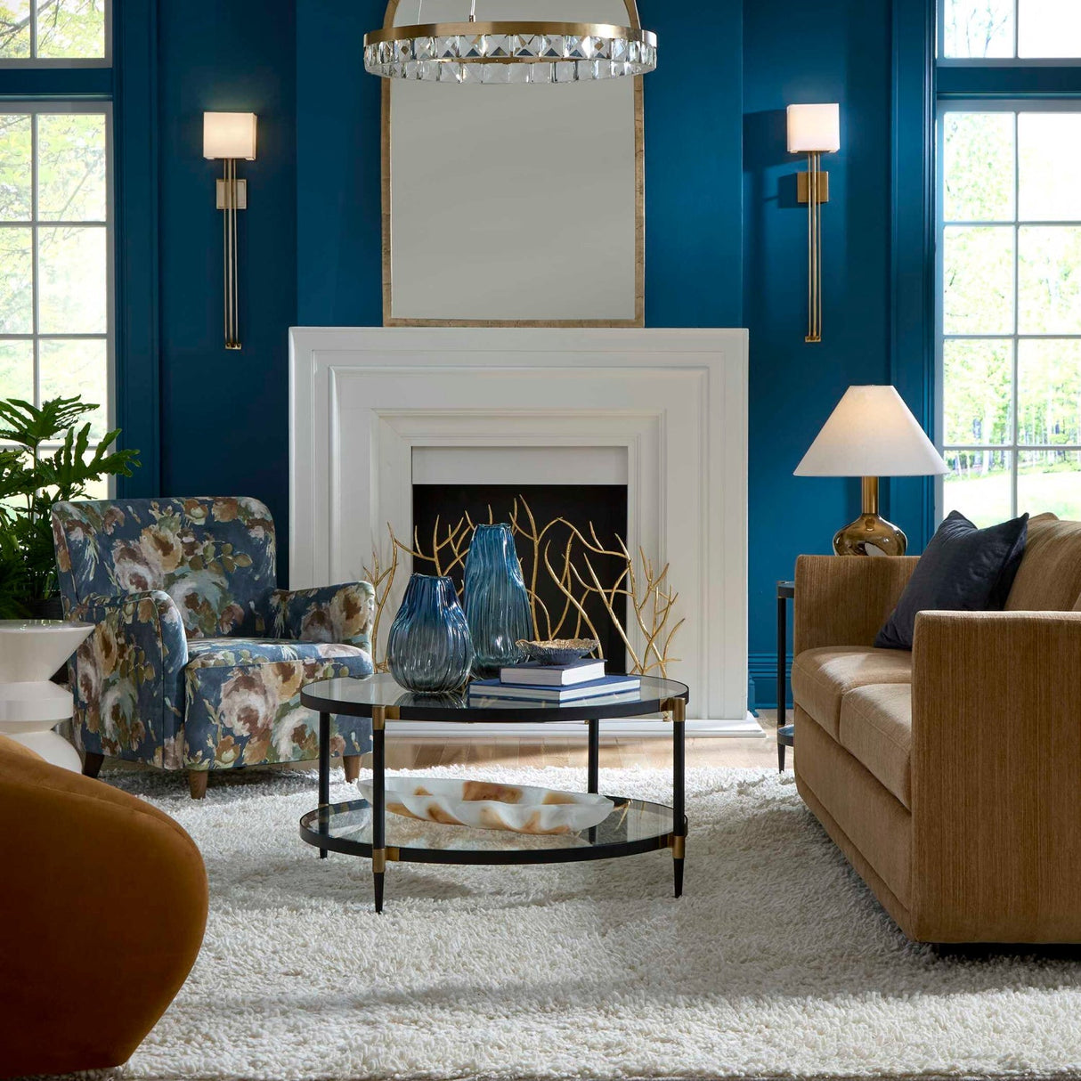 Round Tempered Glass Coffee Table by Uttermost Chadid, alternate view 8