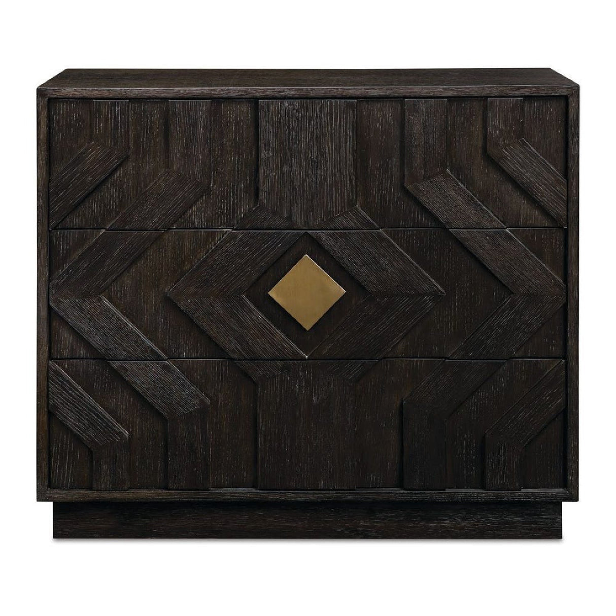 Black Oak Chevron 3-Drawer Chest by Uttermost Faulkner, alternate view 3