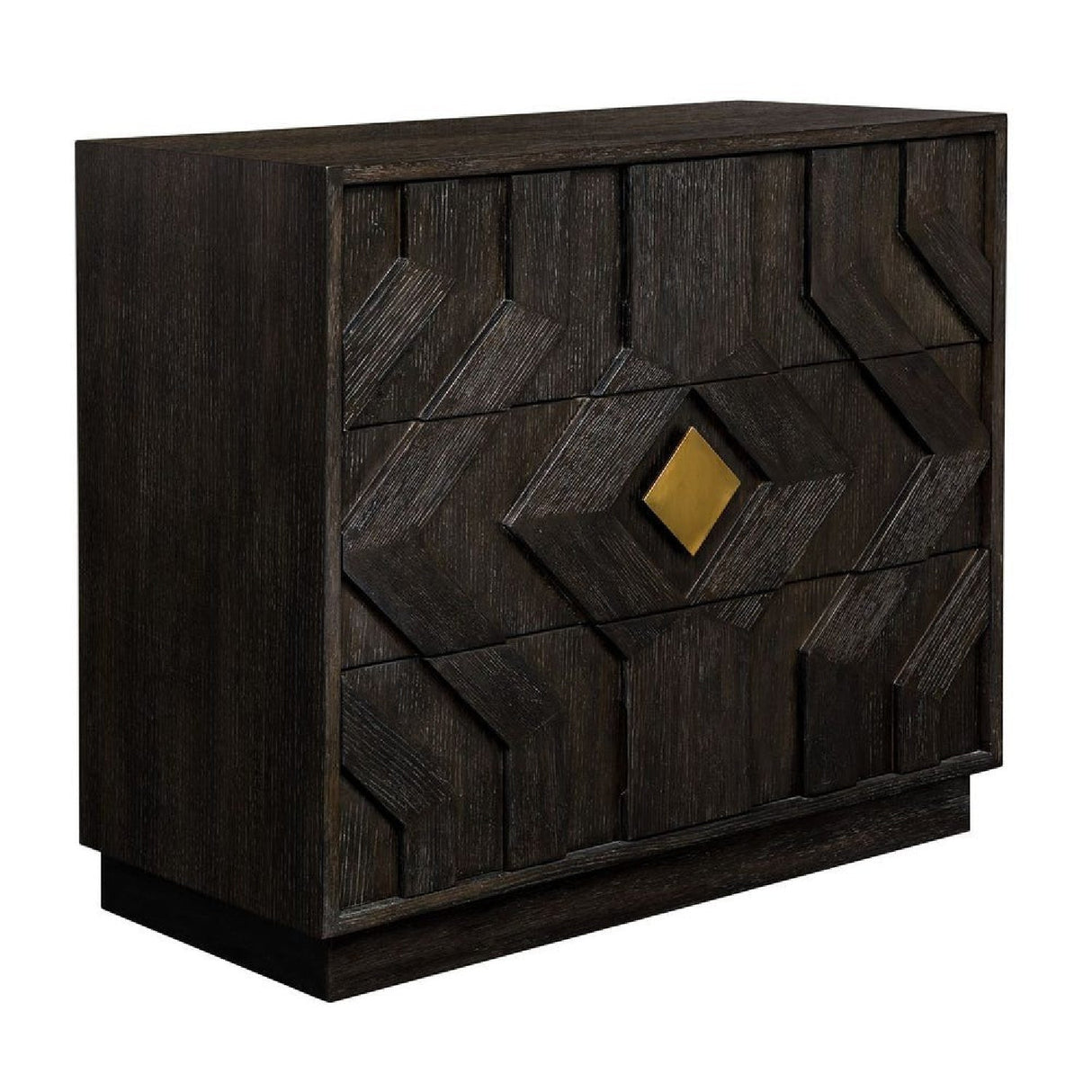 Black Oak Chevron 3-Drawer Chest by Uttermost Faulkner