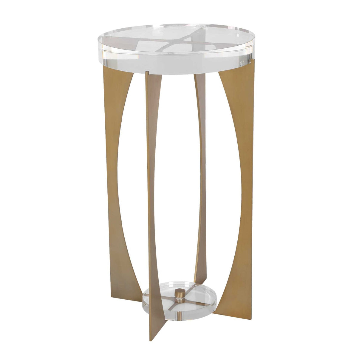 Brass Open-Frame Crystal Accent Table by Uttermost Kolkata, alternate view 3