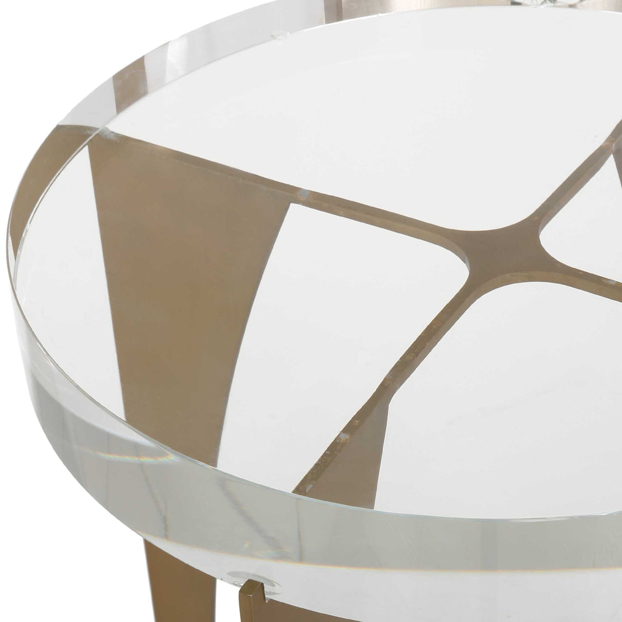 Brass Open-Frame Crystal Accent Table by Uttermost Kolkata, alternate view 4