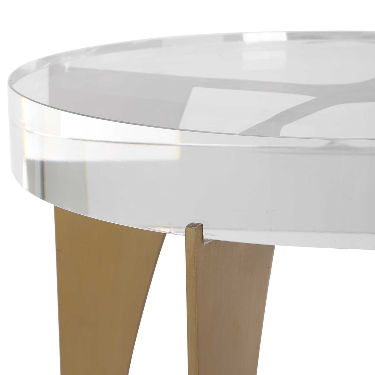 Brass Open-Frame Crystal Accent Table by Uttermost Kolkata, alternate view 5