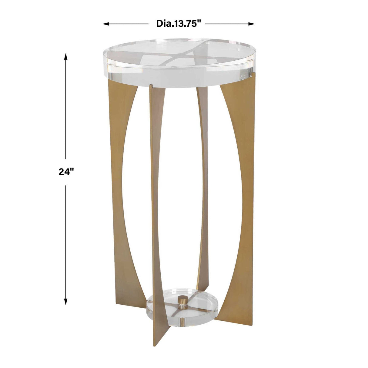Brass Open-Frame Crystal Accent Table by Uttermost Kolkata, alternate view 8