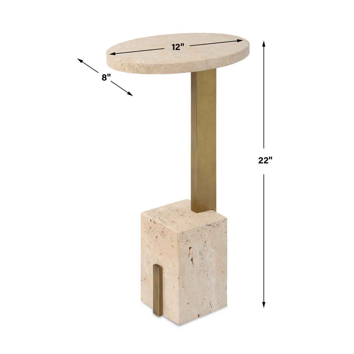 Oval Travertine Accent Table by Uttermost Feranno, alternate view 10