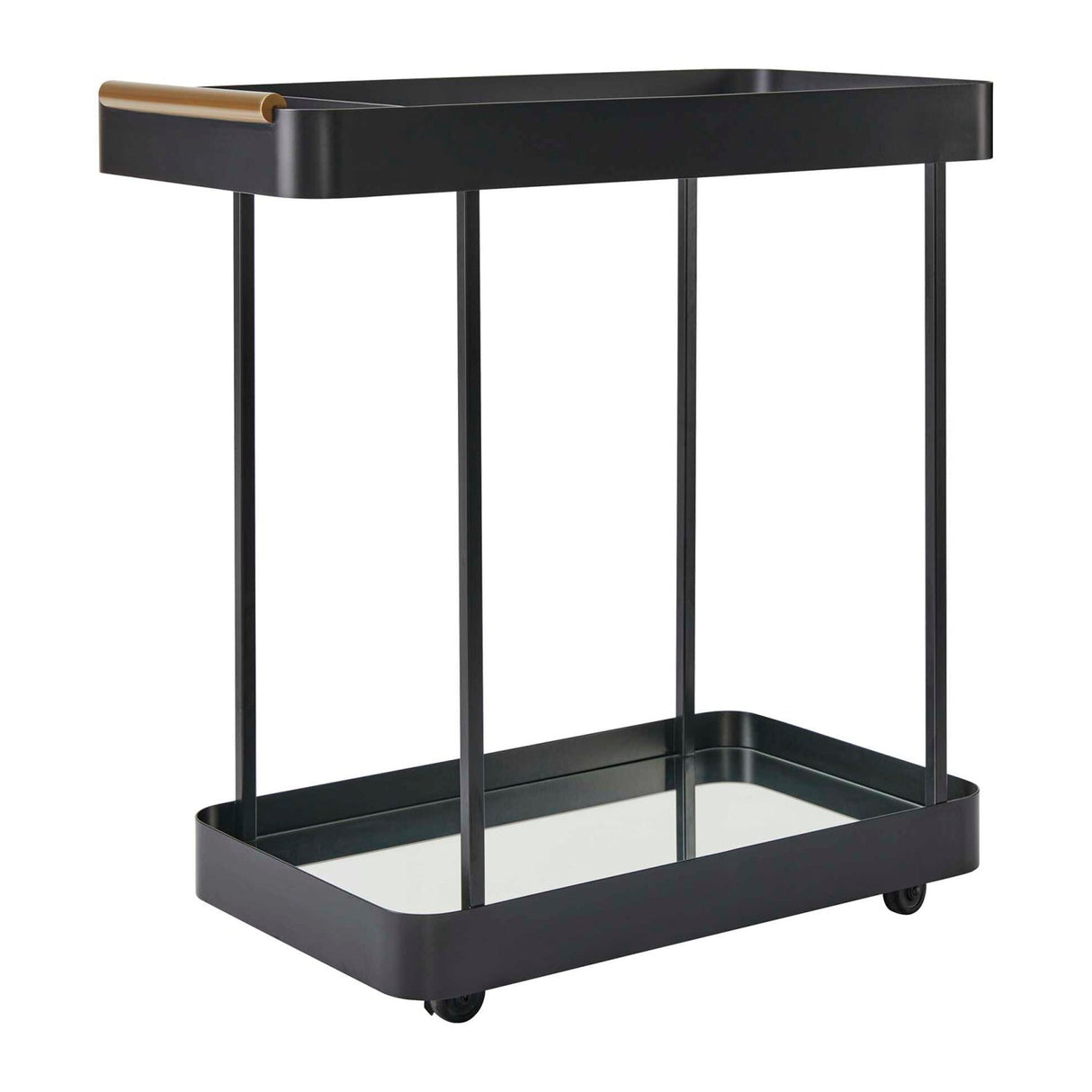 Modern European furniture - Black Iron Framed Bar Cart - www.oroa.com