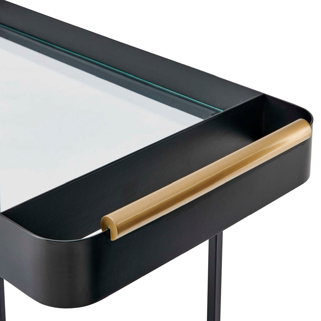 Modern European furniture - Black Iron Framed Bar Cart - www.oroa.com
