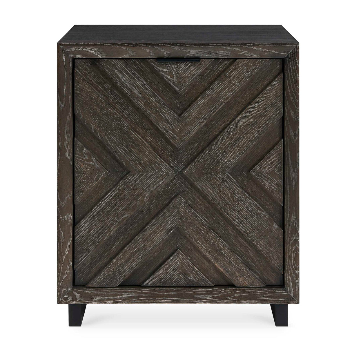 Modern European furniture - Oak Chevron One-Door Cabinet - www.oroa.com
