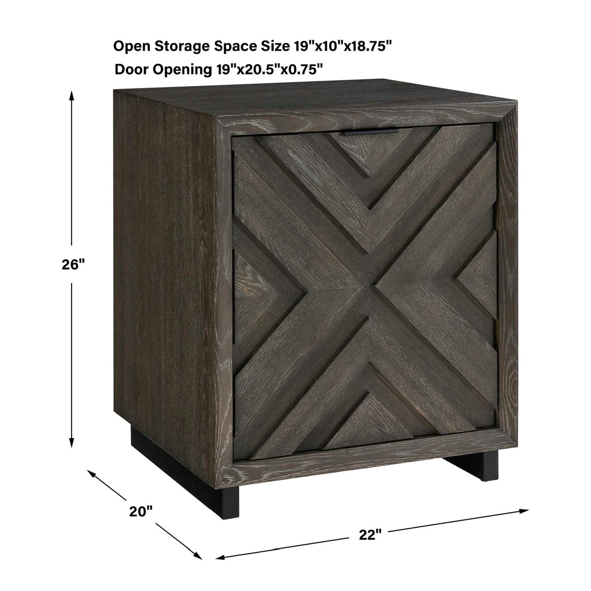 Modern European furniture - Oak Chevron One-Door Cabinet - www.oroa.com