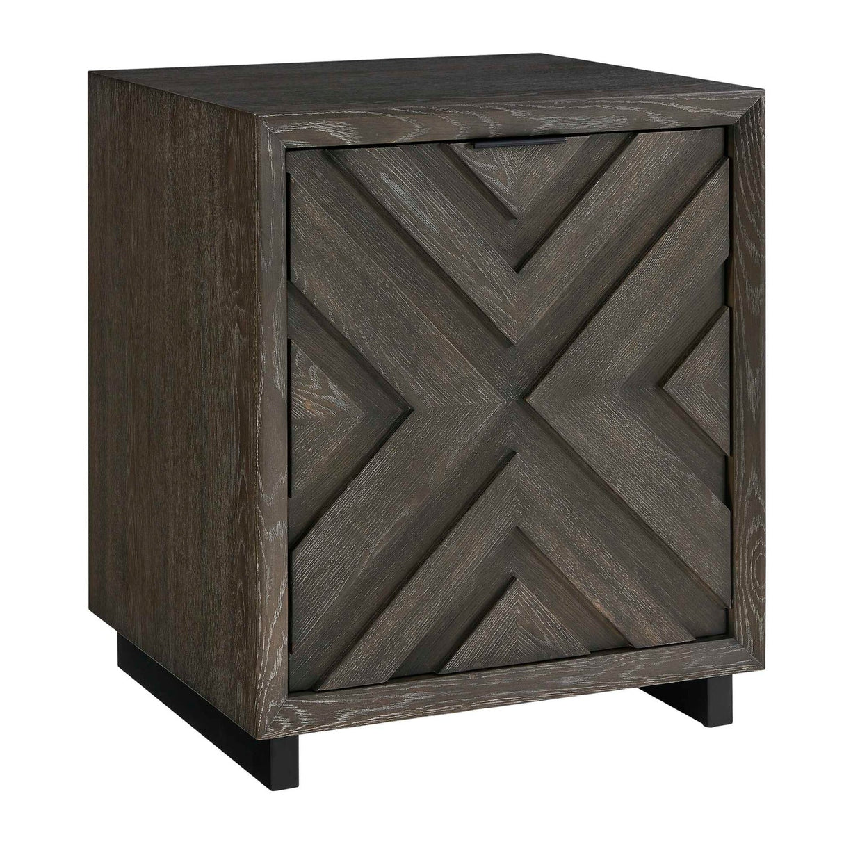 Modern European furniture - Oak Chevron One-Door Cabinet - www.oroa.com