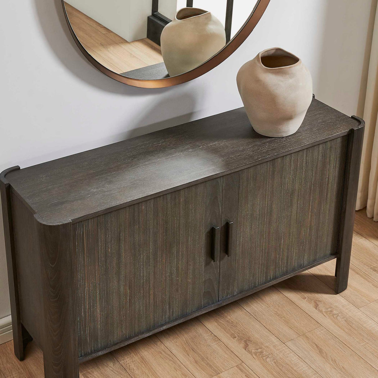 Gray Wooden Sliding Door Cabinet by Uttermost Drury, alternate view 11