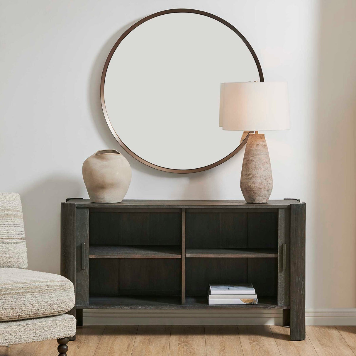 Gray Wooden Sliding Door Cabinet by Uttermost Drury, alternate view 12