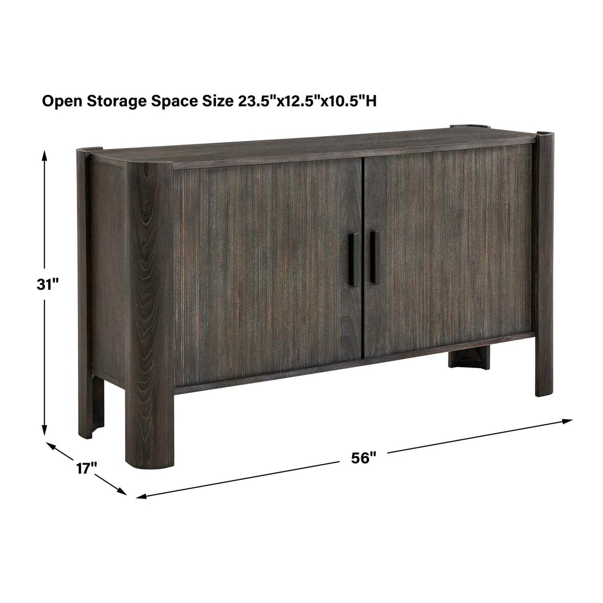 Gray Wooden Sliding Door Cabinet by Uttermost Drury, alternate view 13