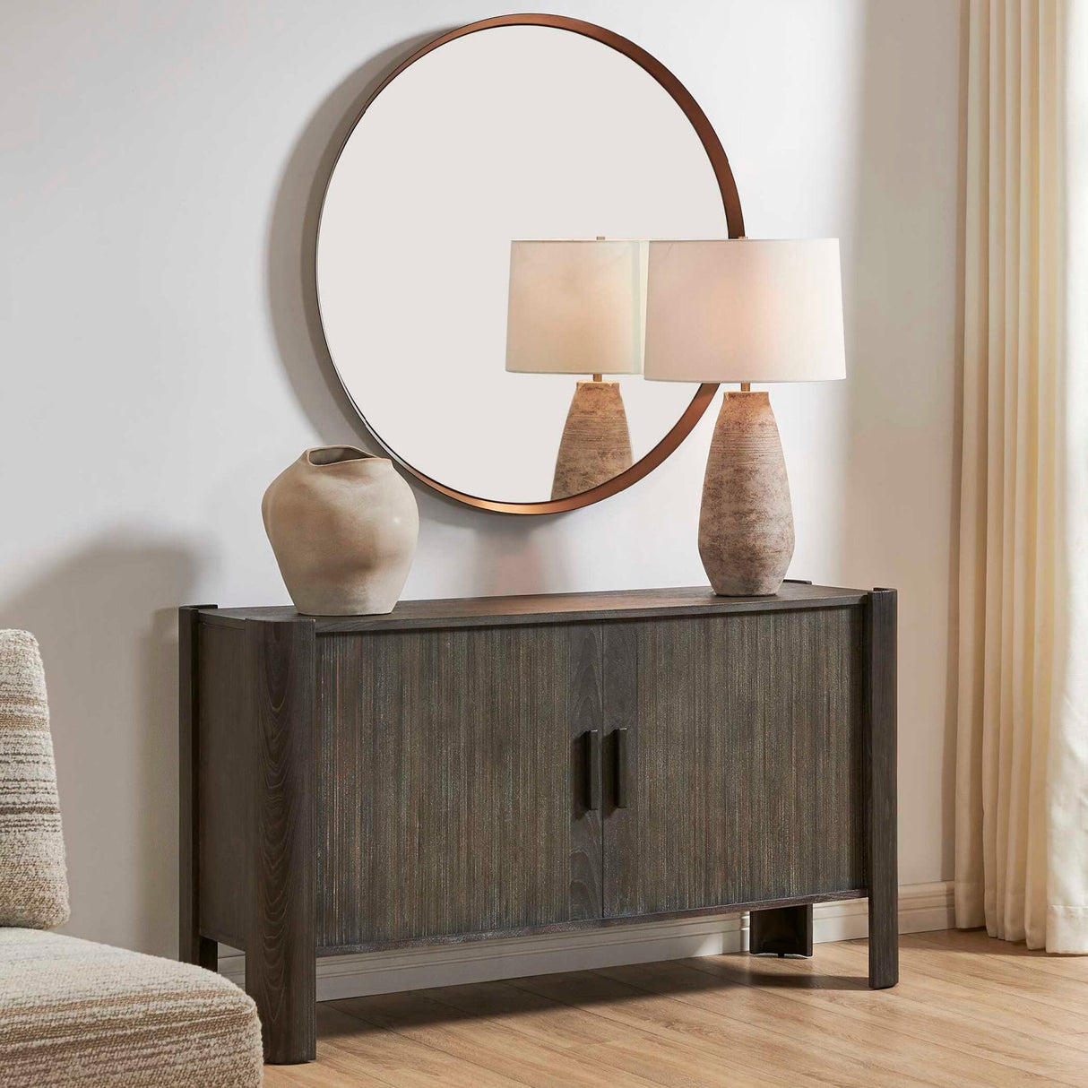 Gray Wooden Sliding Door Cabinet by Uttermost Drury, alternate view 10