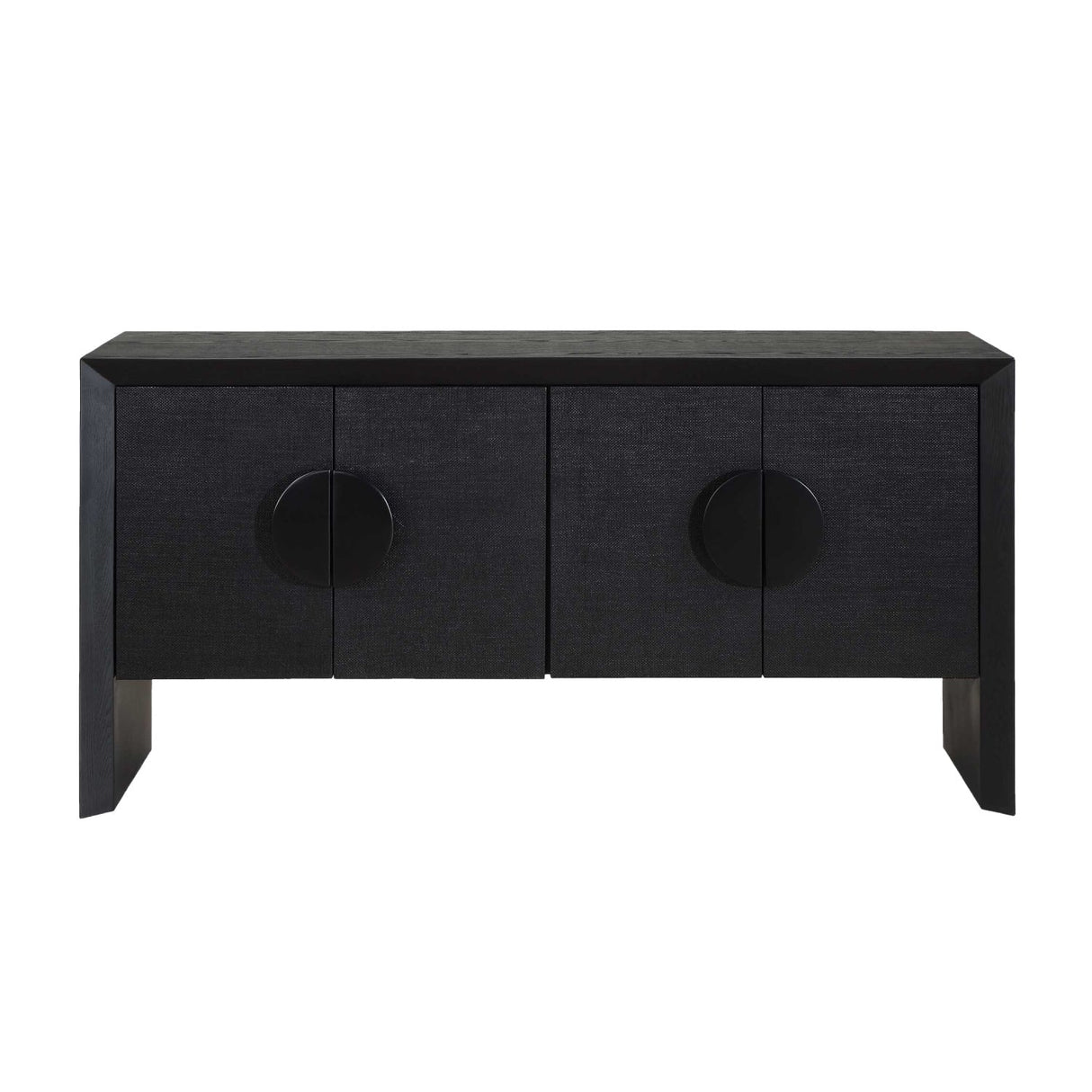 Black Grasscloth 4-Door Cabinet by Uttermost Williams
