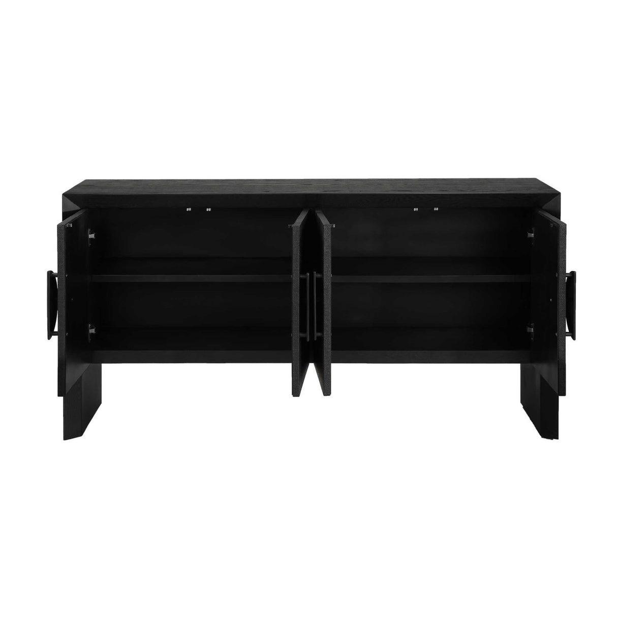 Black Grasscloth 4-Door Cabinet by Uttermost Williams, alternate view 5