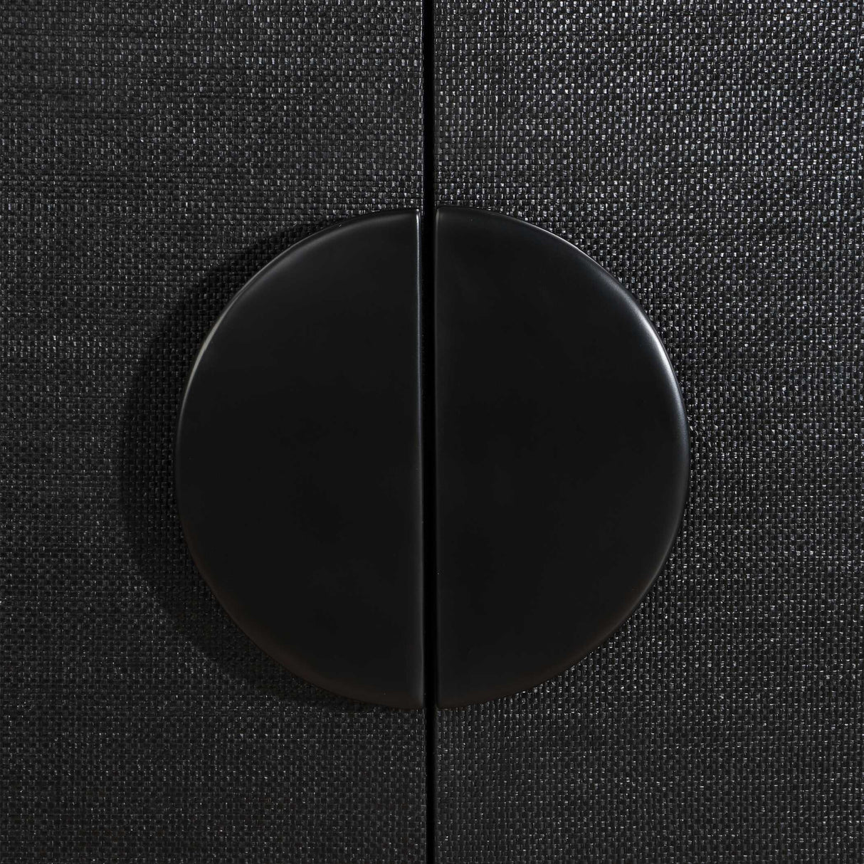 Black Grasscloth 4-Door Cabinet | Oroa.com