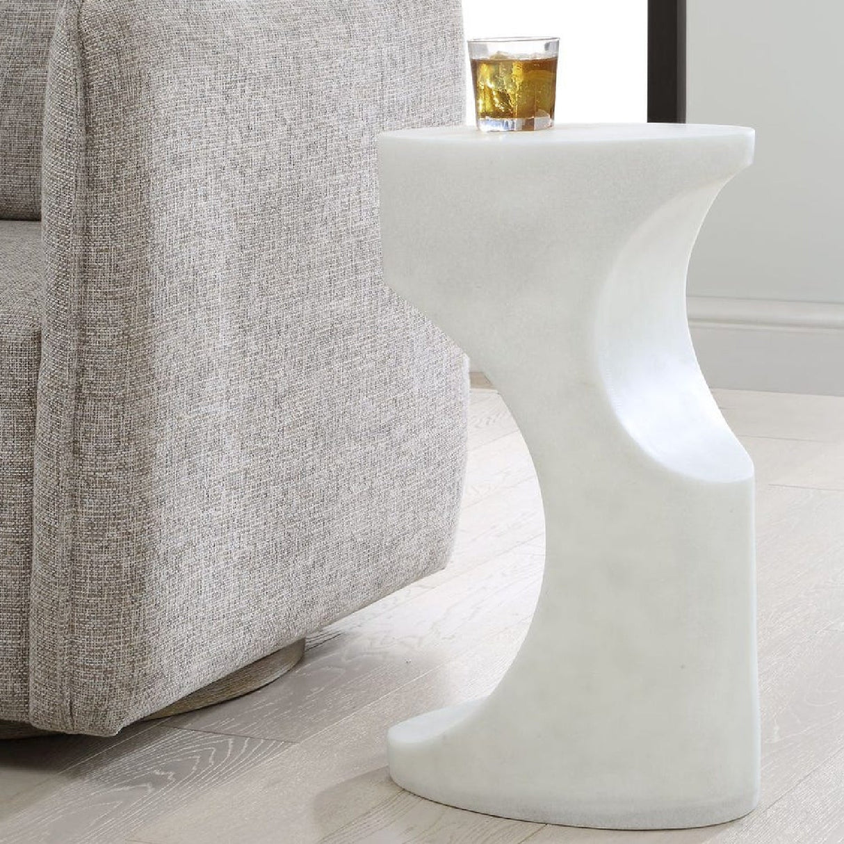 White Stone Indoor/Outdoor Accent Table by Uttermost Stevie, alternate view 8