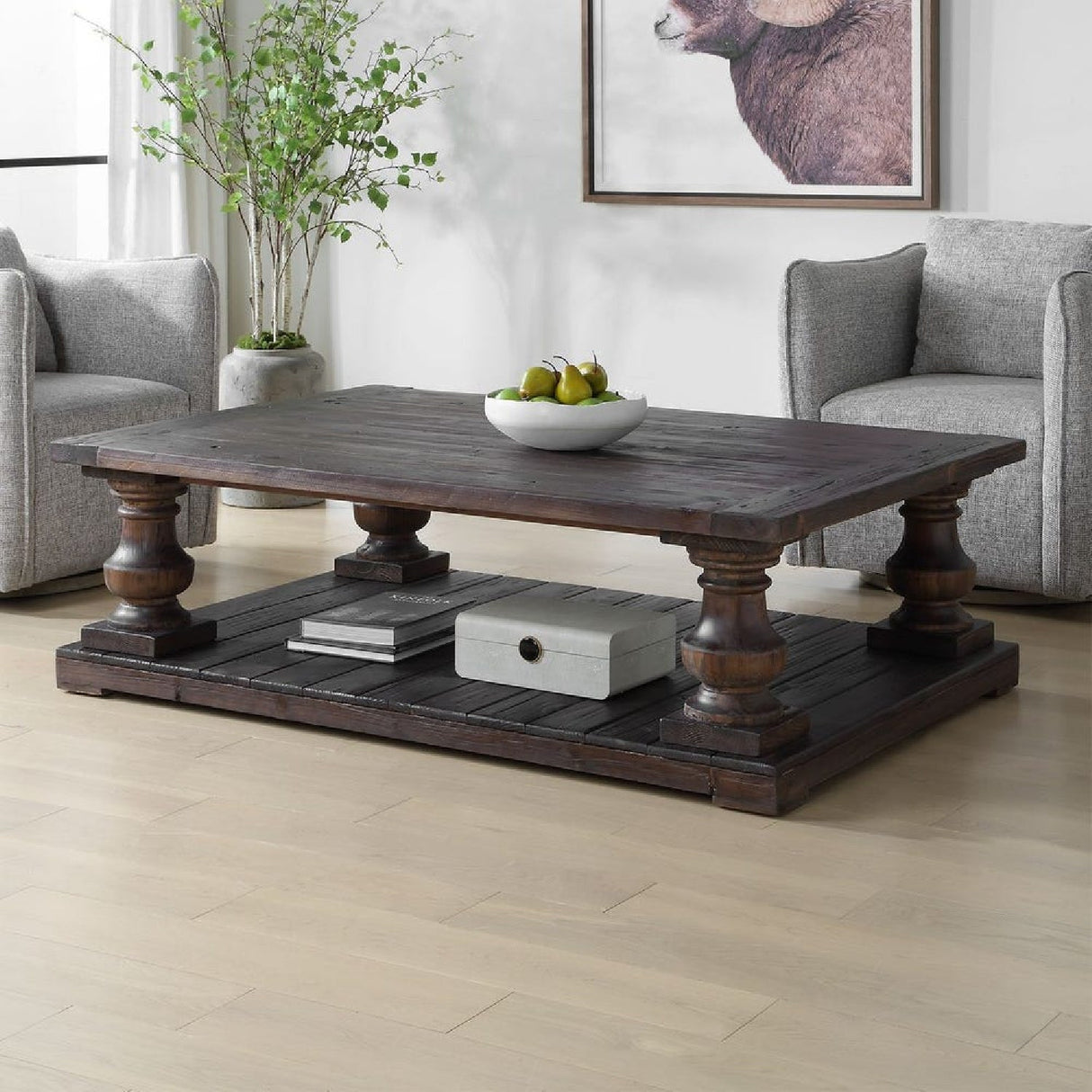 Dark Fir Wood Coffee Table by Uttermost Stratford, alternate view 2