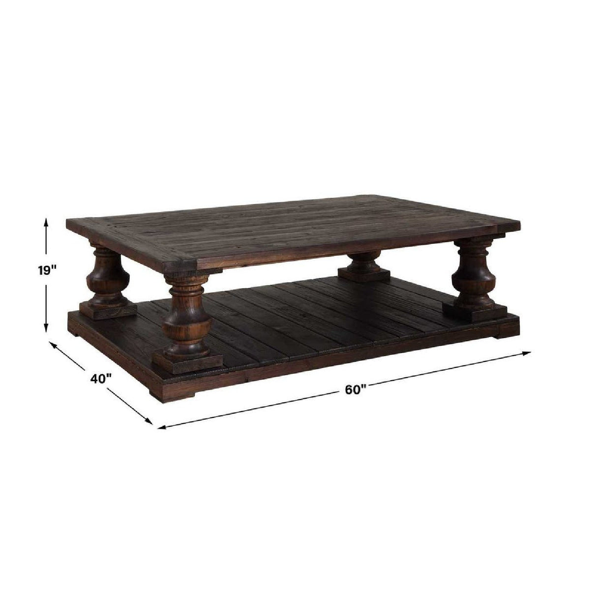 Dark Fir Wood Coffee Table by Uttermost Stratford, alternate view 8