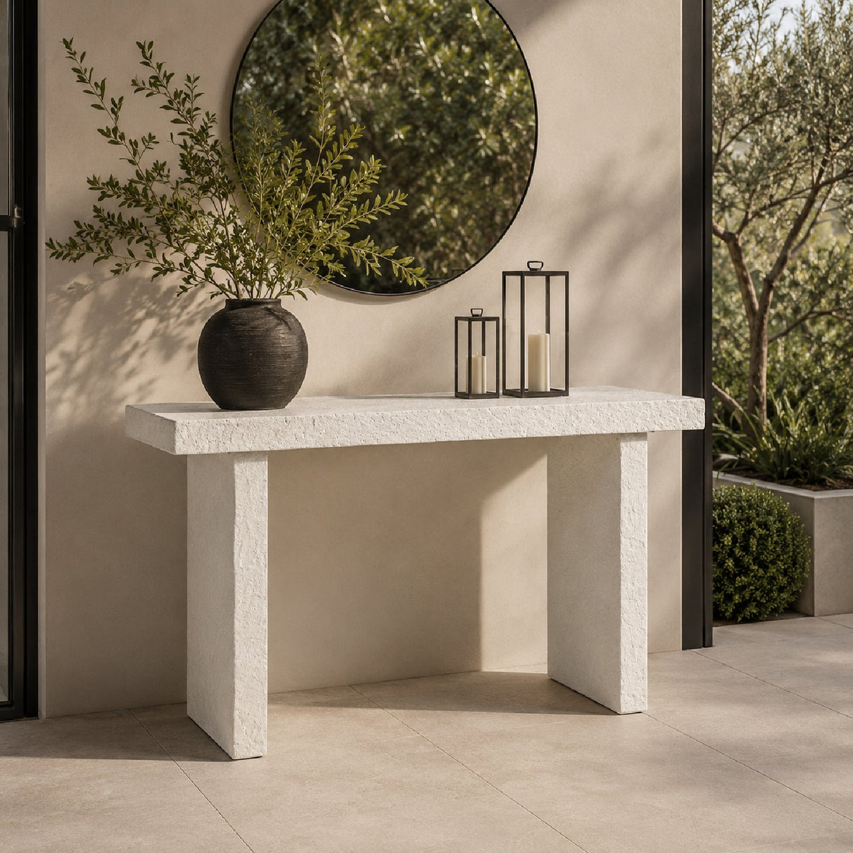 Modern European furniture - Concrete Indoor/Outdoor Console Table - www.oroa.com