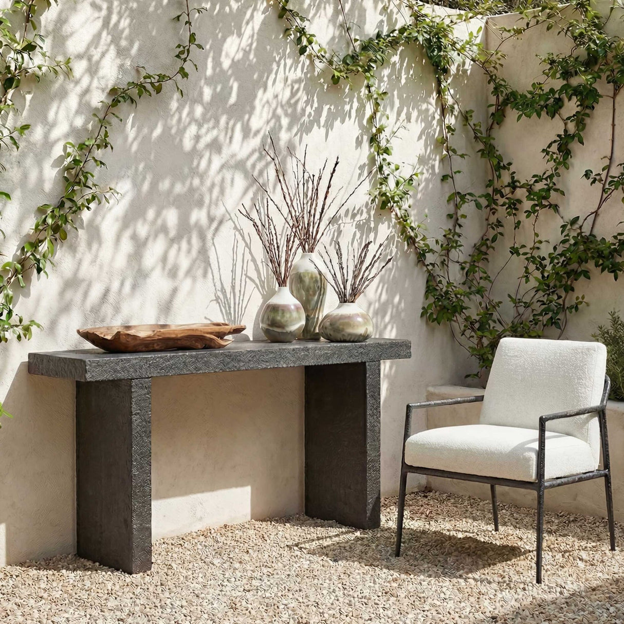 Modern European furniture - Concrete Indoor/Outdoor Console Table - www.oroa.com