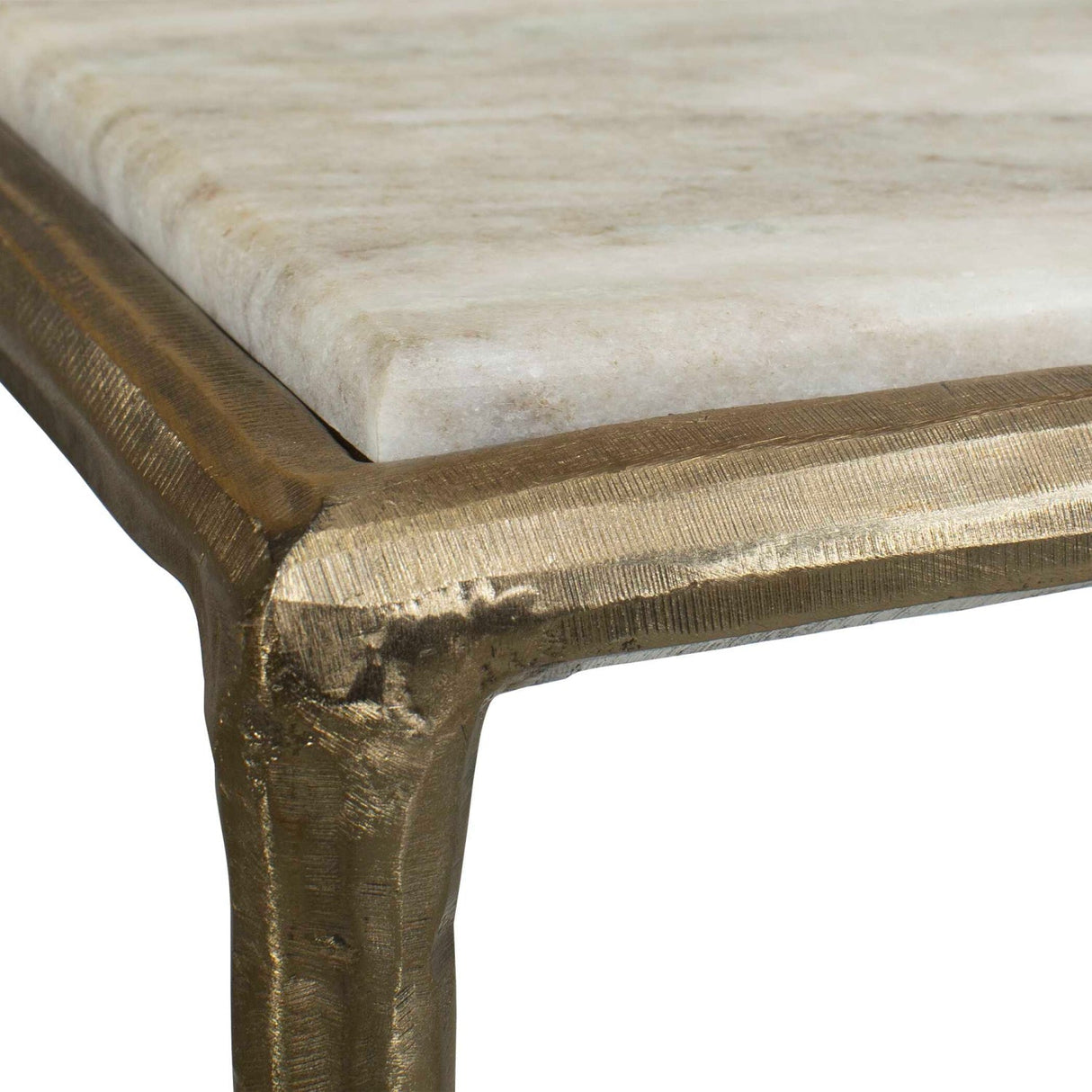 Brass Framed Marble Console Table by Uttermost Minerva, alternate view 5