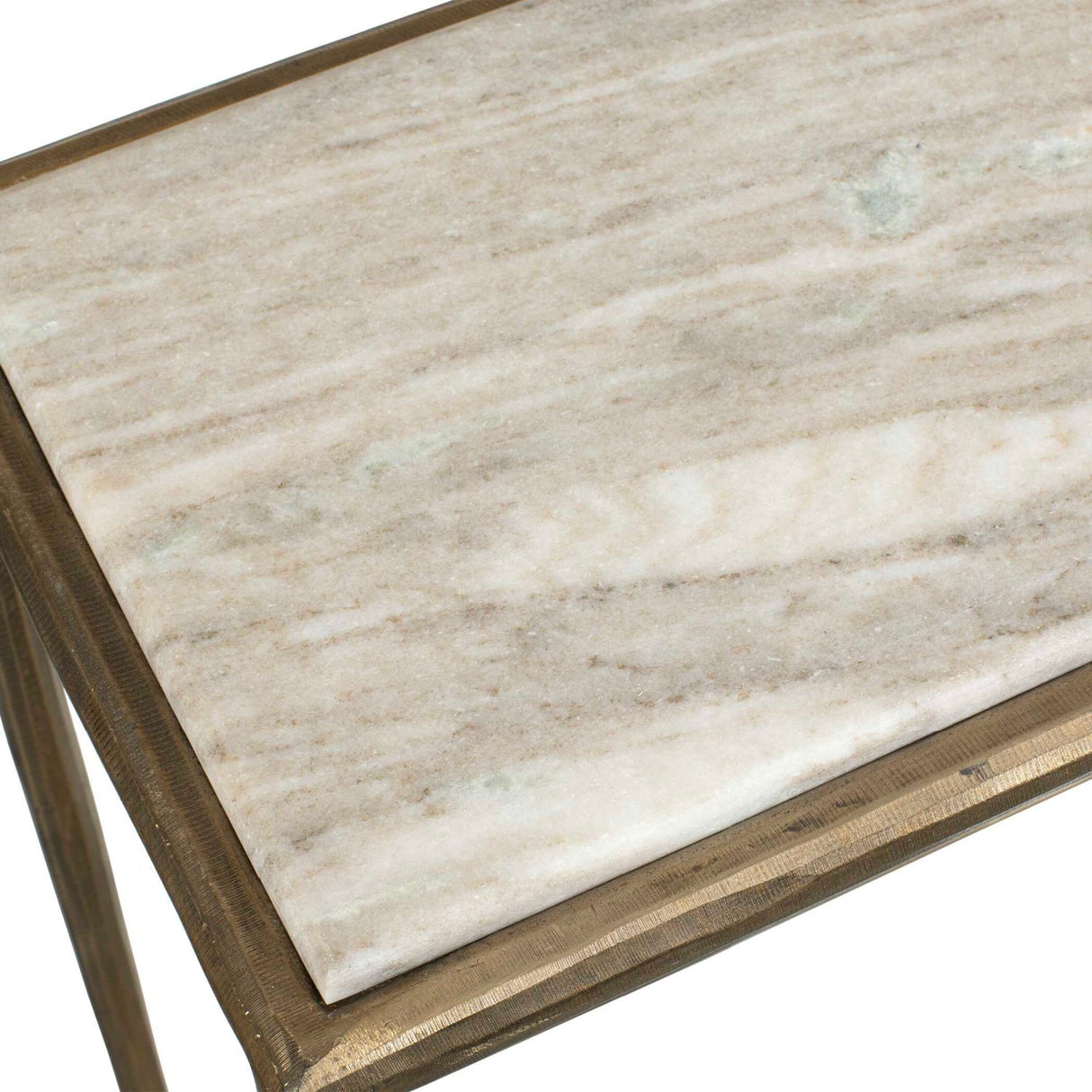 Brass Framed Marble Console Table by Uttermost Minerva, alternate view 6