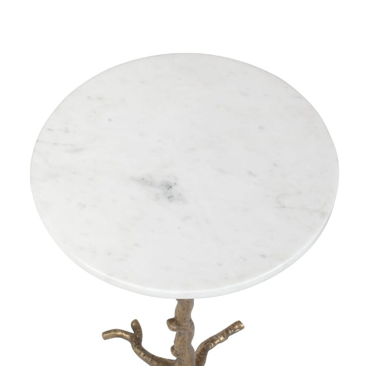 Round White Marble Accent Table by Uttermost Calais, alternate view 6
