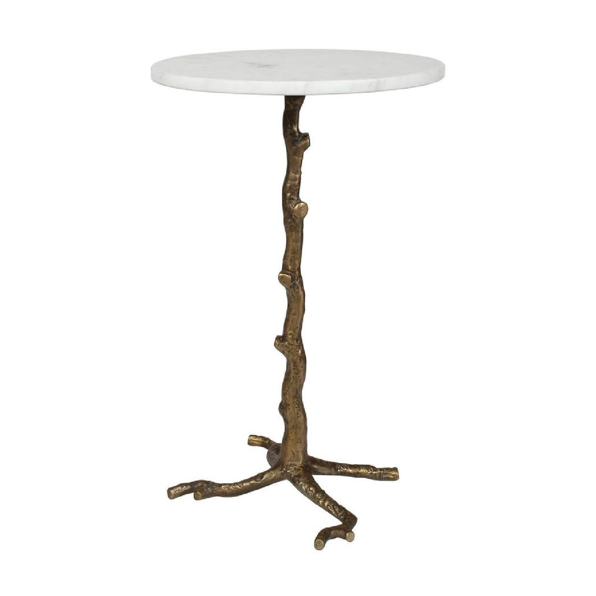 Round White Marble Accent Table by Uttermost Calais