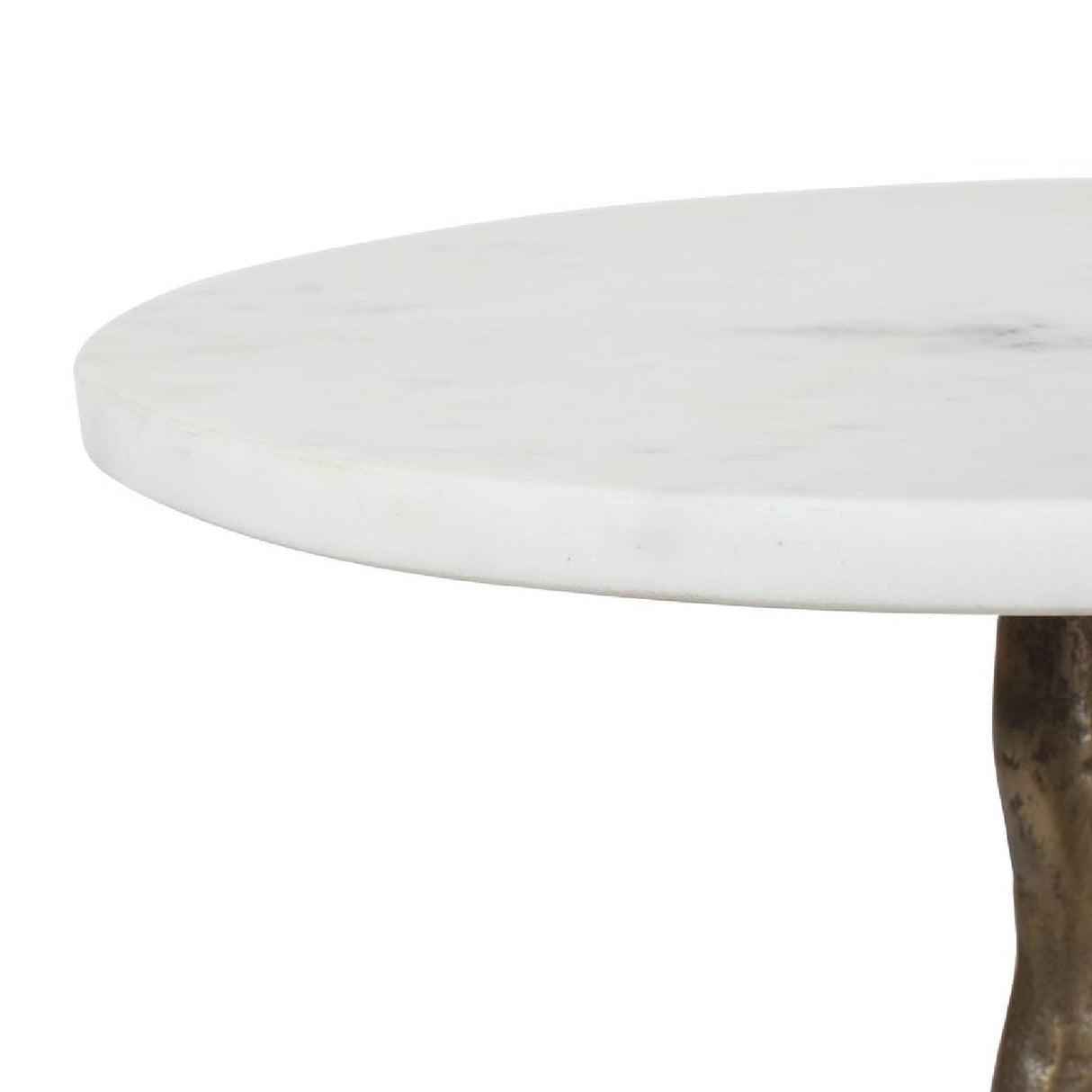 Round White Marble Accent Table by Uttermost Calais, alternate view 7